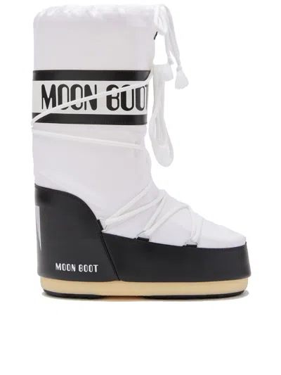 Moon Boot Icon Multicolor Nylon Boots In White