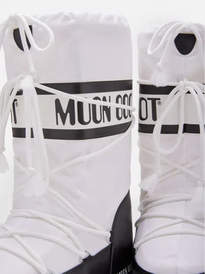 Moon Boot Icon Multicolor Nylon Boots In White