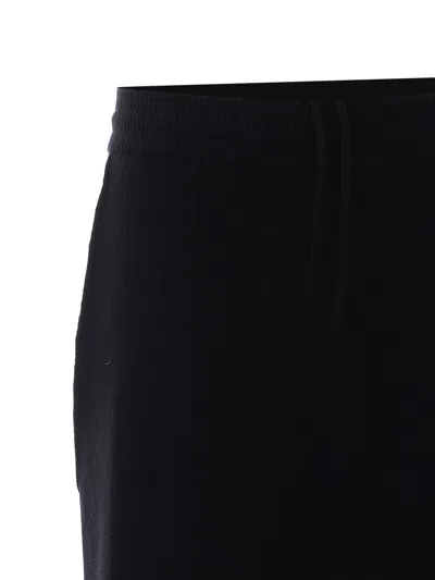 Lanvin Elasticated Drawstring Wool Trousers In Black