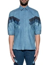 NEIL BARRETT Blue Stretch Shirt,BCM730CE139C33