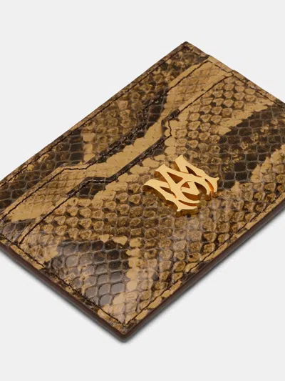 Amiri Python Card Holder In Brown