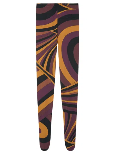 Pucci Iride Print Footed Tights In Multi