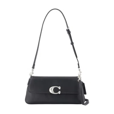 Coach Refined Calf Leather Jet Shoulder Bag In Black