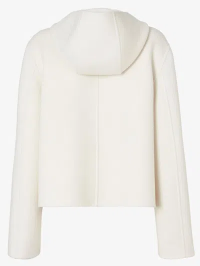 Fendi White Wool Blend Jacket In Neutral