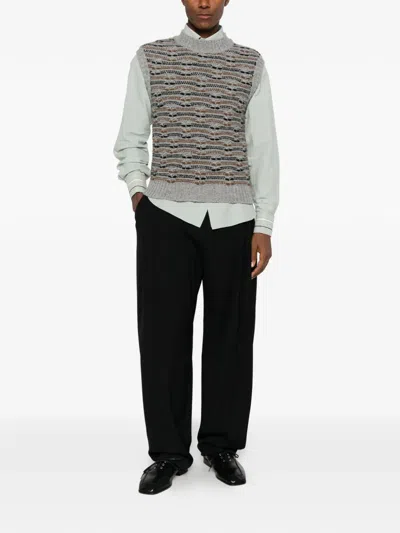 Marni Patterned Sleeveless Sweater In Brown