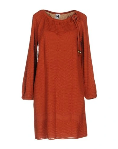 M Missoni Short Dress In Rust