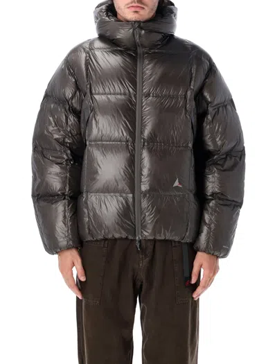 Roa Cube 650 Fill Power Mini Down Jacket With Water-repellent Matte Ripstop Hood In Brown