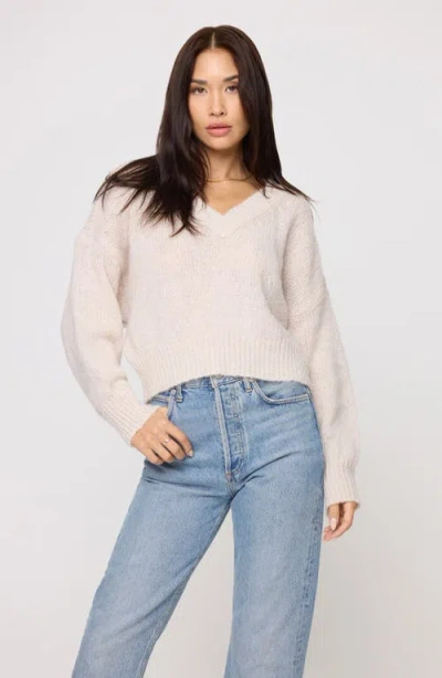 L*space Lspace Icon V-neck Pullover Sweater In Neutral