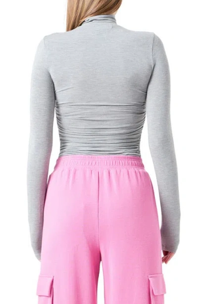 Grey Lab Ruched Turtleneck Top In Gray