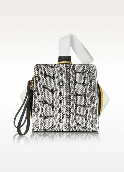 Vionnet Multicolor Leather And Ayers Cube Clutch In Black