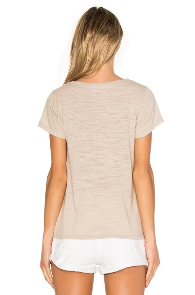 Shop Lna Short Sleeve Cut Out V Tee In Oat