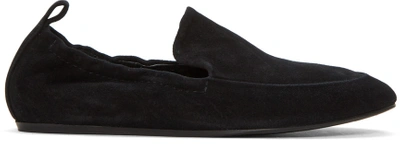 Shop Lanvin Black Suede Classic Loafers