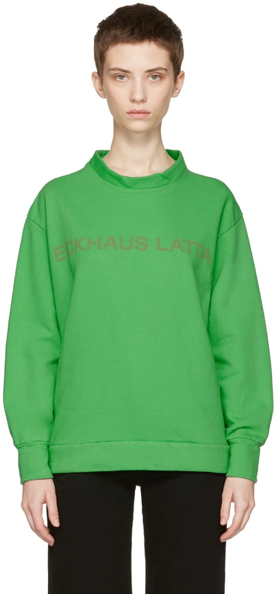 Eckhaus Latta Green Logo Sweatshirt