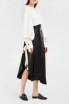  Faux Leather Ruffled Skirt