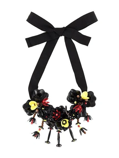 Shop P.a.r.o.s.h . Flowers Necklace - Black