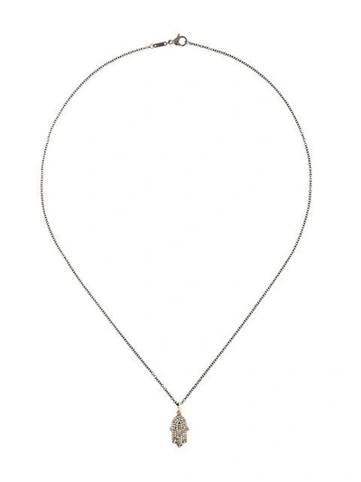 Shop Ileana Makri Fatima Hand Pendant Necklace In Metallic ,metallic