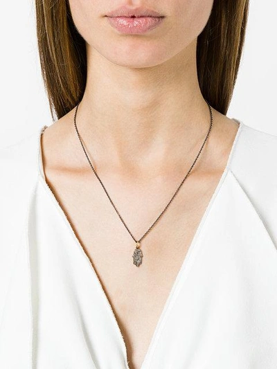 Shop Ileana Makri Fatima Hand Pendant Necklace In Metallic ,metallic