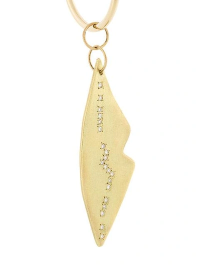 Shop Lara Melchior 24kt Gold And Diamond Embellished Lip Pendant Earring In Metallic