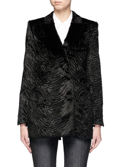 Blazé Milano 'everyday Unicorn' Faux Fur Blazer In Black