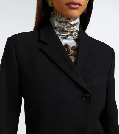 Acne Studios Asymmetric Twill Blazer In Black