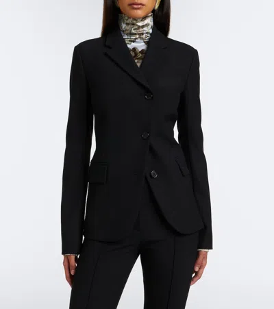 Acne Studios Asymmetric Twill Blazer In Black