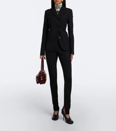 Acne Studios Asymmetric Twill Blazer In Black