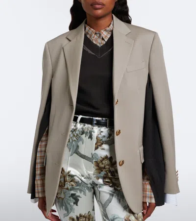Acne Studios Layered Wool Blazer In Neutral