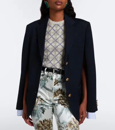 Acne Studios Layered Wool Blazer In Black