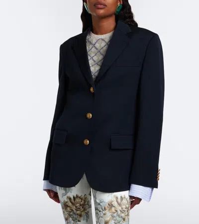 Acne Studios Layered Wool Blazer In Black