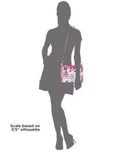 Shop Fendi Kan I Wonder Monster Metallic Leather Shoulder Bag In Pink-multi