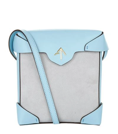 Manu Atelier Mini Pristine Box Shoulder Bag In Blue