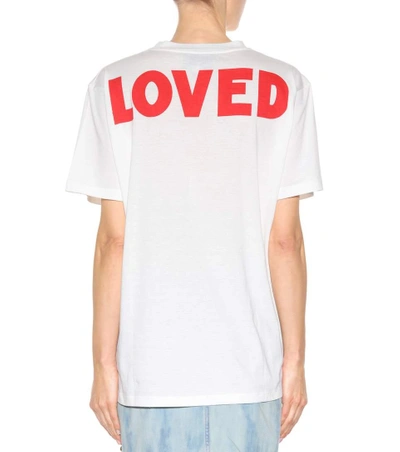 Shop Gucci Embroidered Cotton T-shirt In Eatural White Priet