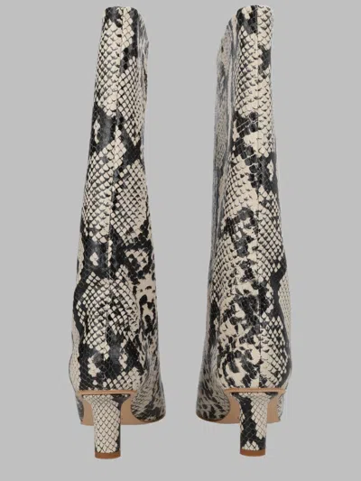 Alysi Python-print Leather Boots In Animal Print