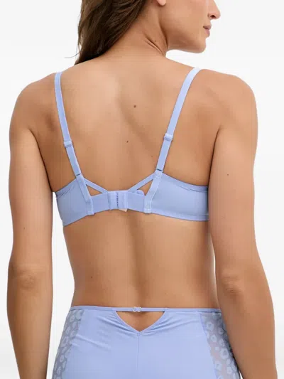 LEOPARD-PATTERN MESH-PANEL BRA