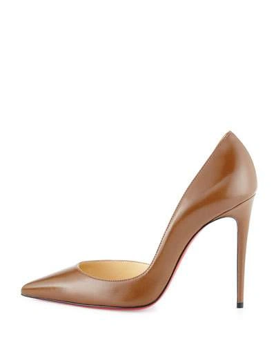 Christian Louboutin Iriza Half-d'orsay 100mm Red Sole Pump In Indiana