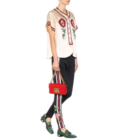 Shop Gucci Duchesse Embroidered Shirt In Rose Leige