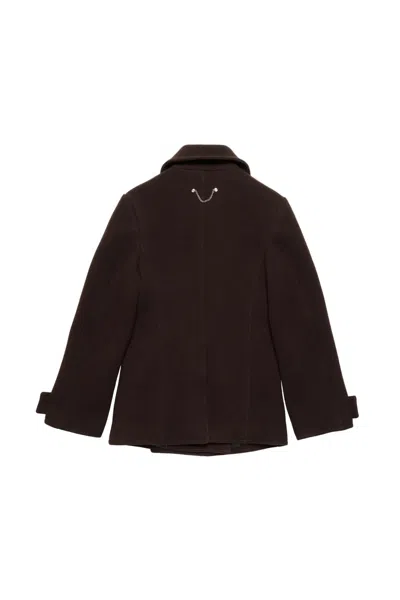 Acne Studios Wool Duffle Coat In Brown