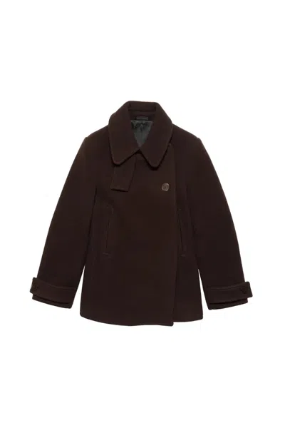 Acne Studios Wool Duffle Coat In Brown