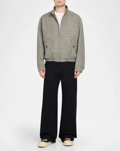 Marni Check-pattern Virgin Wool Jacket In Gray