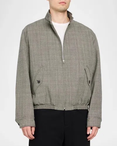 Marni Check-pattern Virgin Wool Jacket In Gray