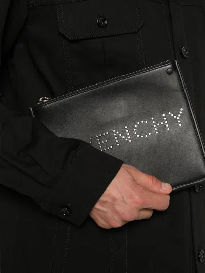 Givenchy Stud-embellished Leather Wallet In Black