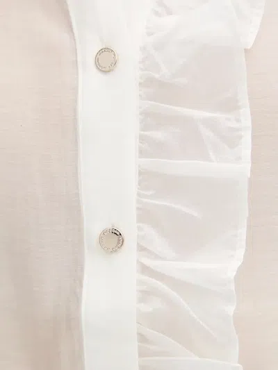 Morgan Ruffled Button Blouse In White