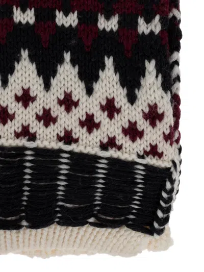 Akep Cable-knit Jacquard-patterned Scarf In Multi