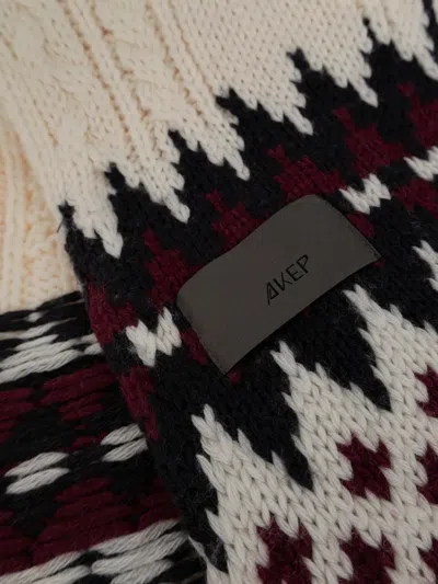 Akep Cable-knit Jacquard-patterned Scarf In Multi