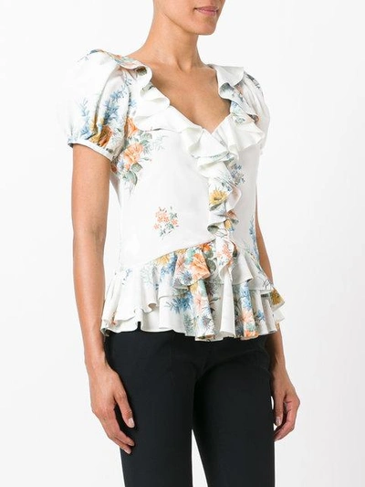 Shop Alexander Mcqueen Floral Print Blouse