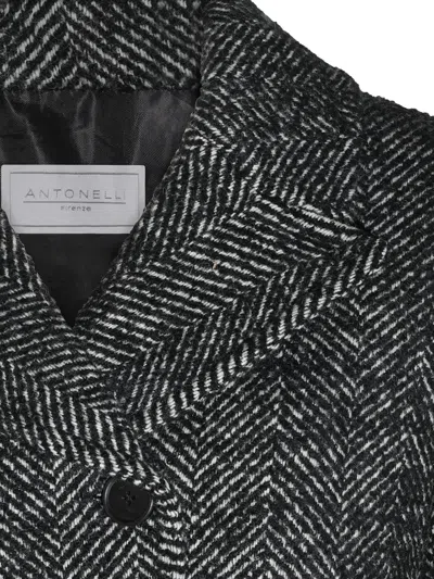Antonelli Herringbone-pattern Button-up Jacket In Gray