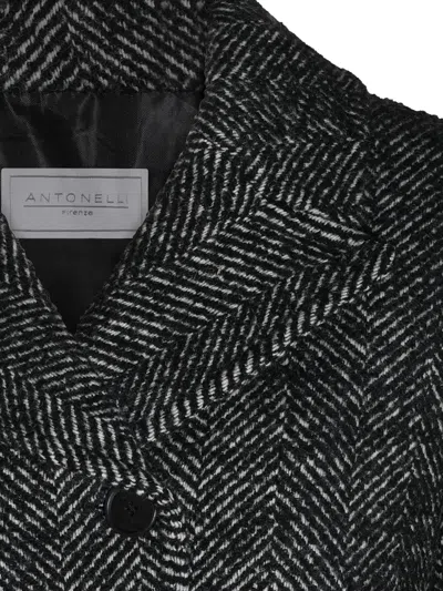 Antonelli Herringbone-pattern Button-up Jacket In Gray
