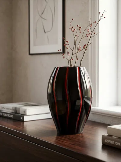 Rogaska Wave-pattern Crystal Vase In Multi
