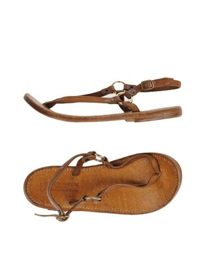 Kjacques Toe Strap Sandals In Tan