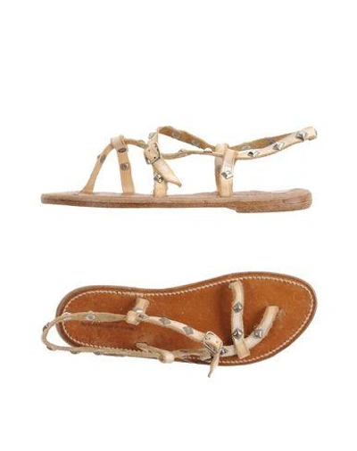 Shop Kjacques Toe Strap Sandals In Ivory